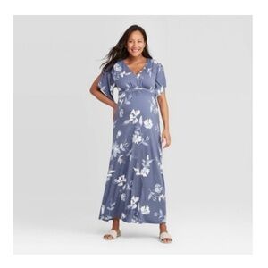 Floral Print Kimono Short Sleeve Maternity Dress